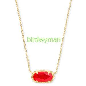 Elisa Gold Pendant Necklace in Red Illusion